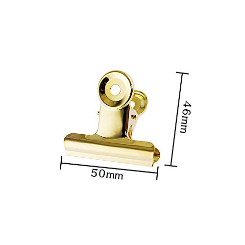 HomeImpel 20 Pack 2 Inch Polished Steel Clips  Metal Bulldog Binder Clips  Large Hinge Paper Clips Clamps for Food Bags  Pictures Photos  Art Crafts  Home Office Supply (Gold) - Image 2